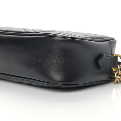 Gucci Calfskin Matelasse Small GG Marmont Chain Shoulder Bag Black 10 of 12