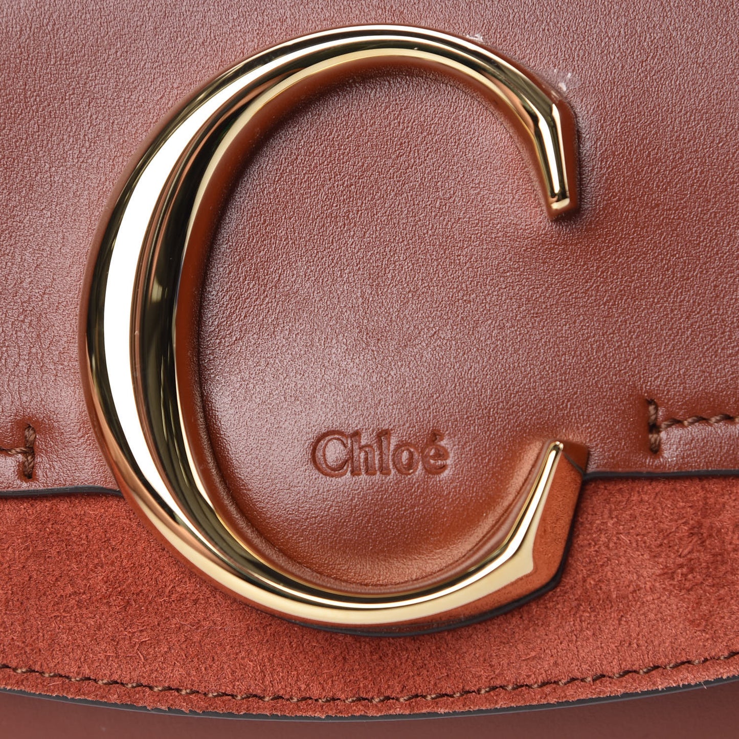 Calfskin Suede C Belt Bag Sepia Brown
