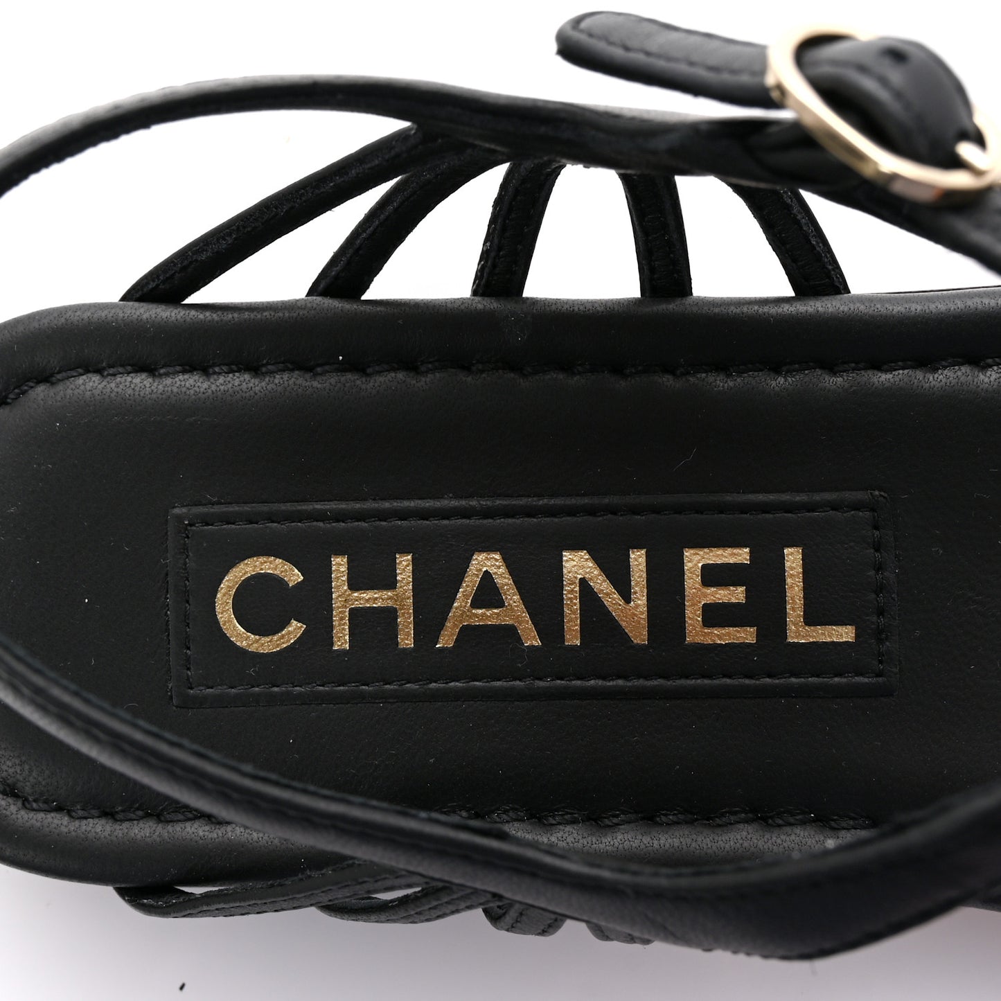 Lambskin Chain Sandals 38.5 Black