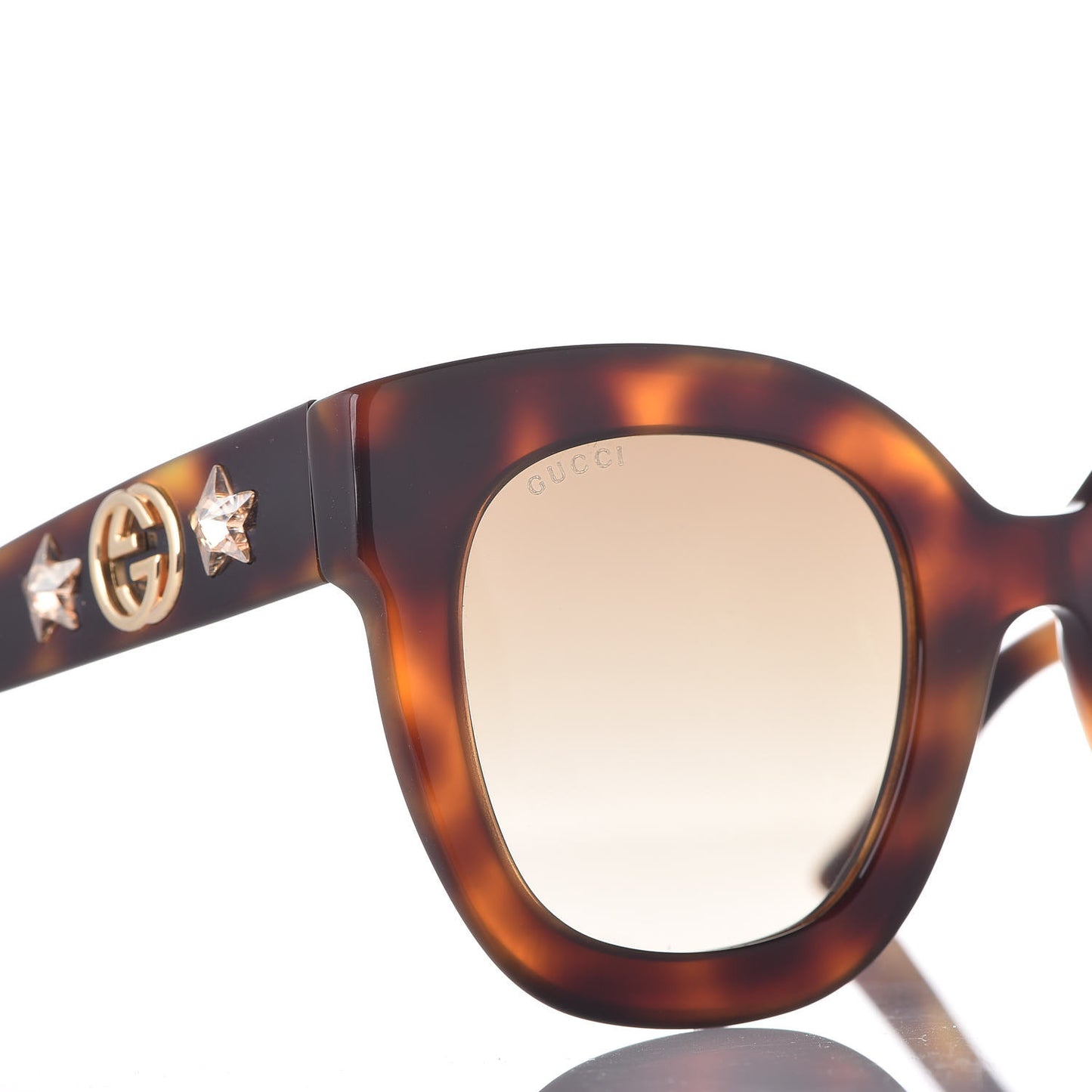 Round Frame Star Sunglasses GG0208S Tortoise