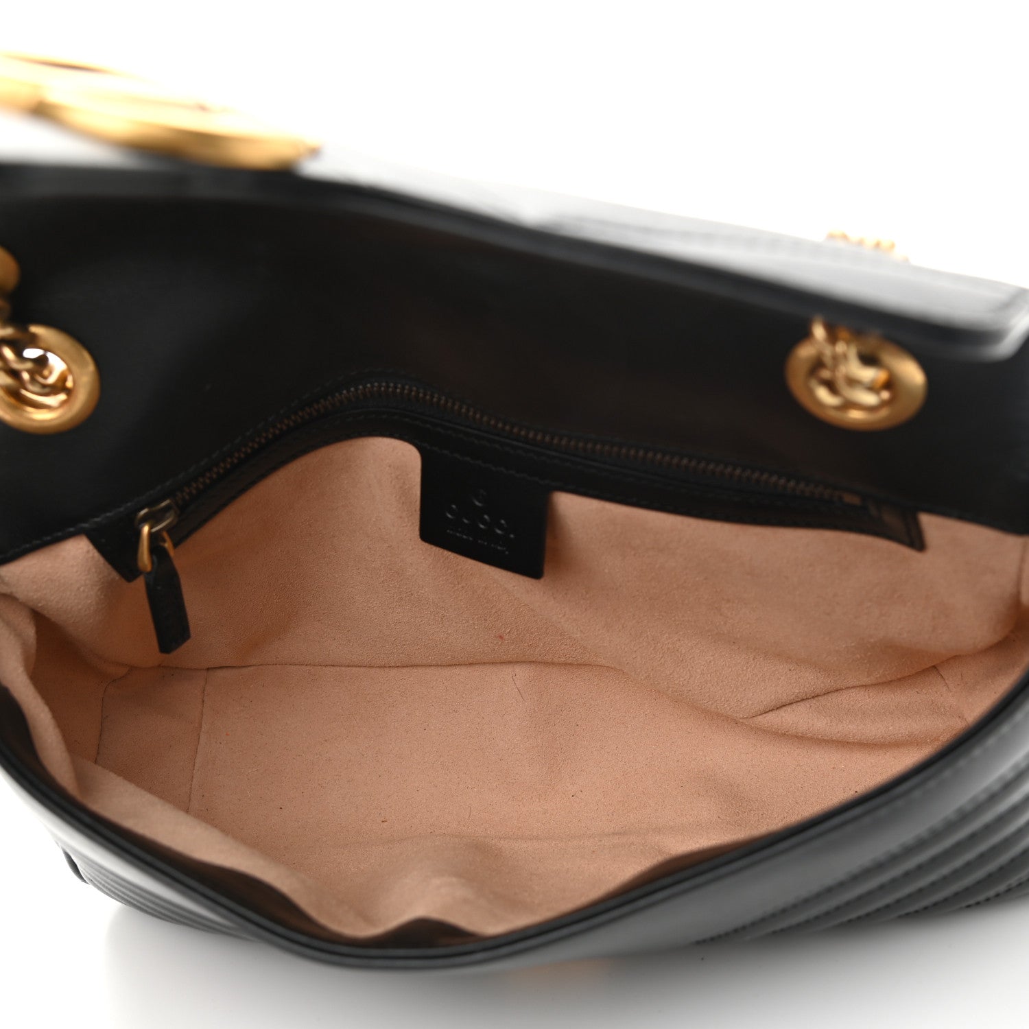 Gucci Calfskin Matelasse Small GG Marmont Shoulder Bag Black 5 of 12