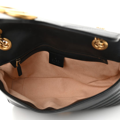Gucci Calfskin Matelasse Small GG Marmont Shoulder Bag Black 5 of 12