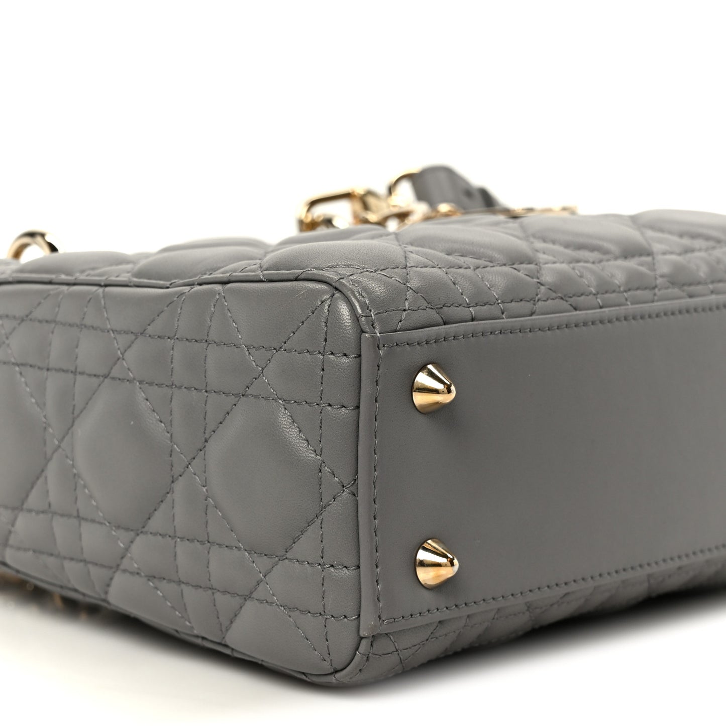 Lambskin Cannage Small Lucky Badges My Lady Dior Grey