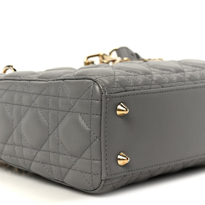 Christian Dior Lambskin Cannage Small Lucky Badges My Lady Dior Grey 9 of 10