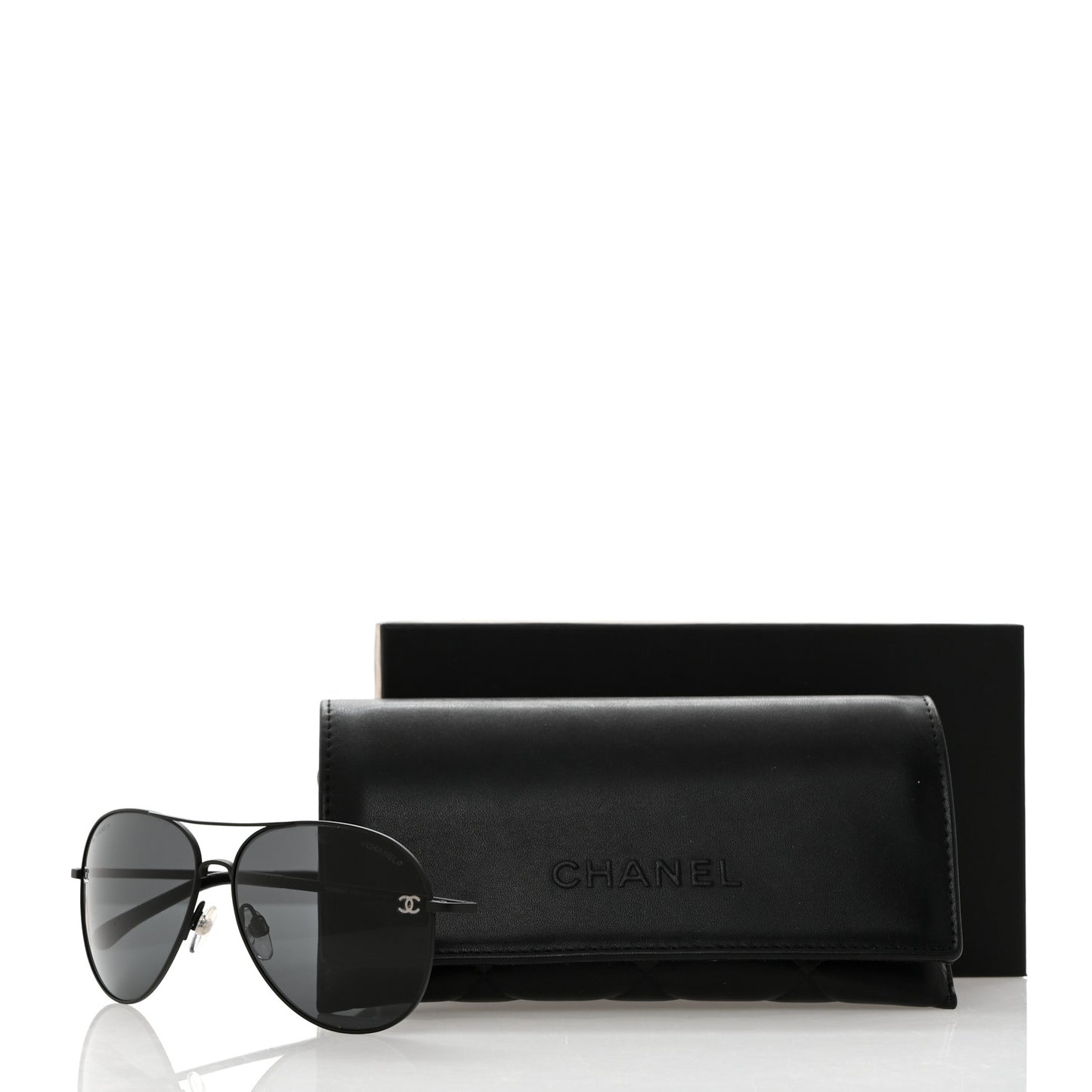 Metal Pilot Aviator CC Sunglasses 4189-T-Q Black