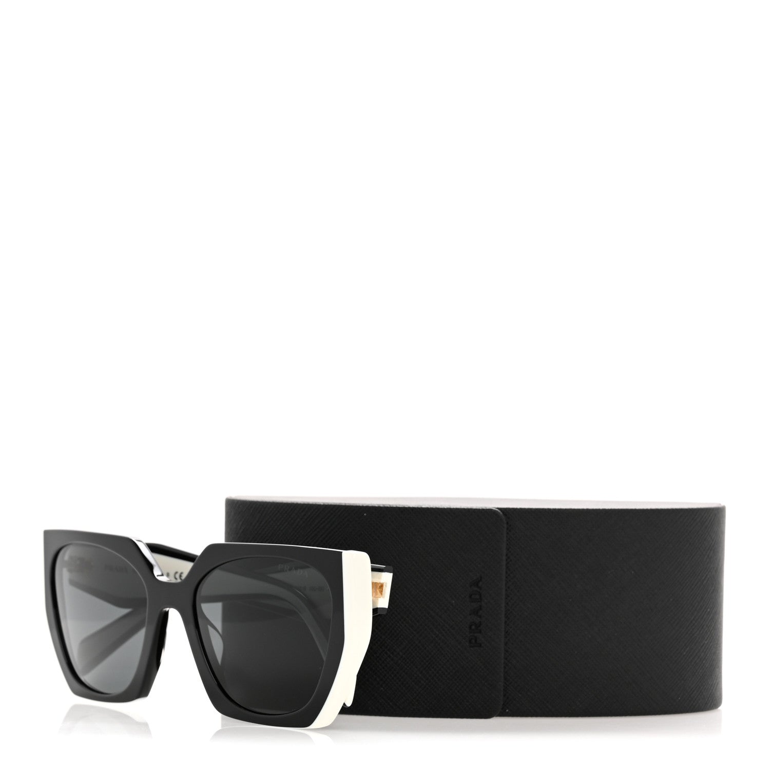 Prada Acetate Sunglasses SPR 15W Black White 8 of 8