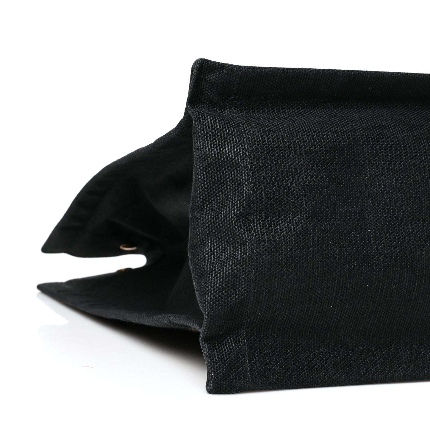 Embroidered Cotton Linen Rive Gauche Noe Tote Black Beige