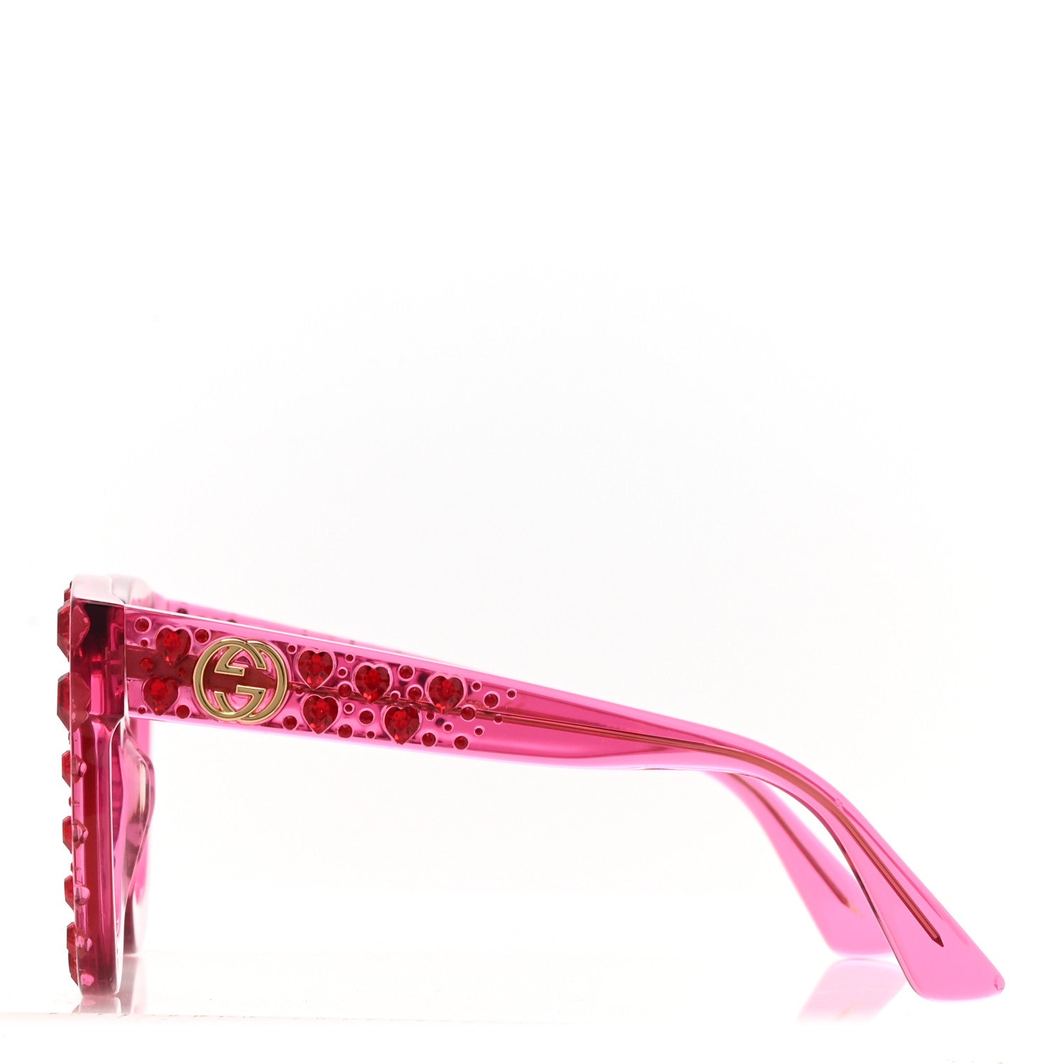 Gucci Acetate Crystal Oversize Sunglasses GG0116S Pink 3 of 8