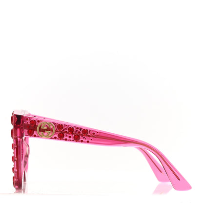 Gucci Acetate Crystal Oversize Sunglasses GG0116S Pink 3 of 8