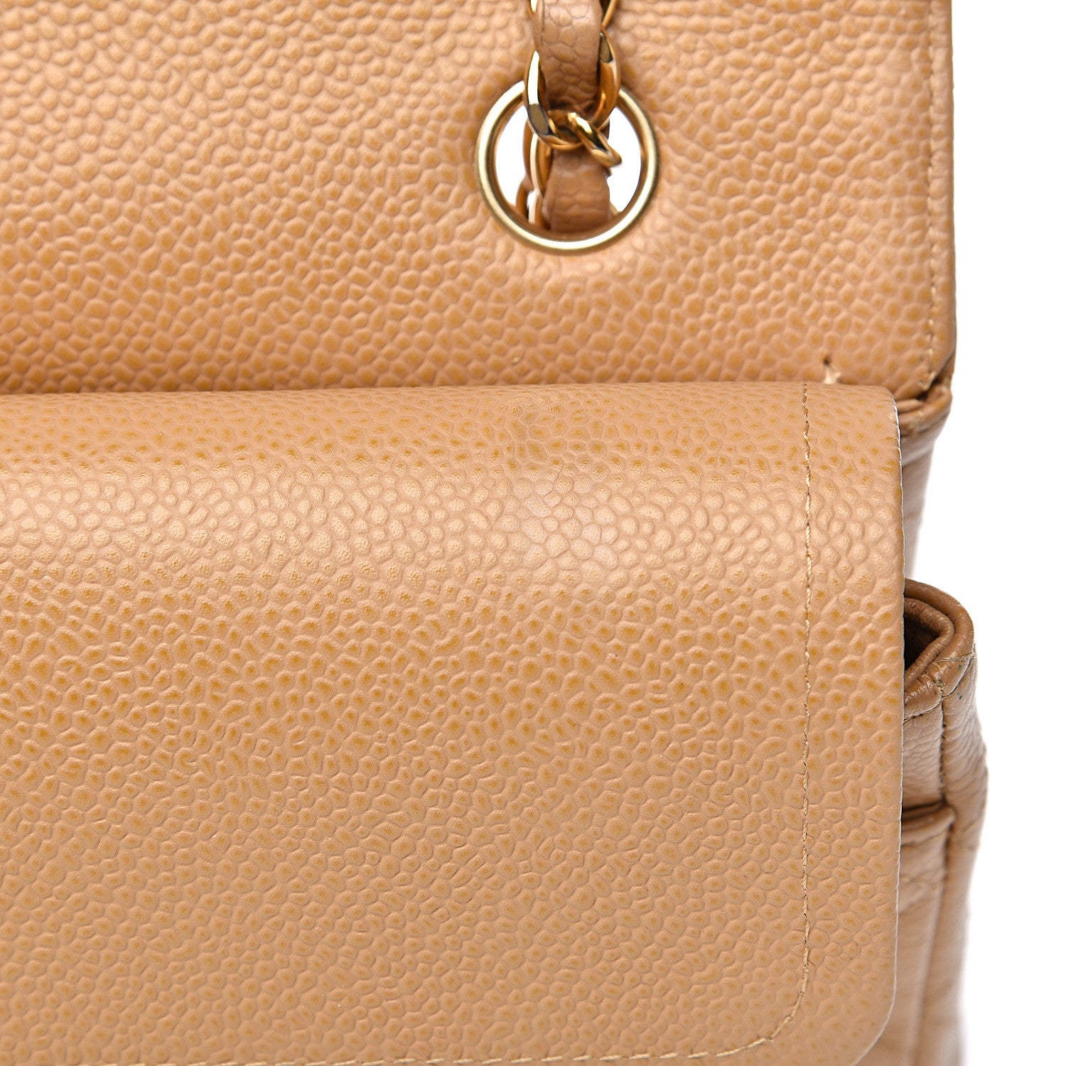 Chanel Caviar Quilted Medium Double Flap Beige 17 of 25