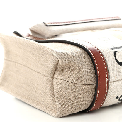 Chloe Cotton Calfskin Mini Woody Ribbon Tote White Brown 9 of 10