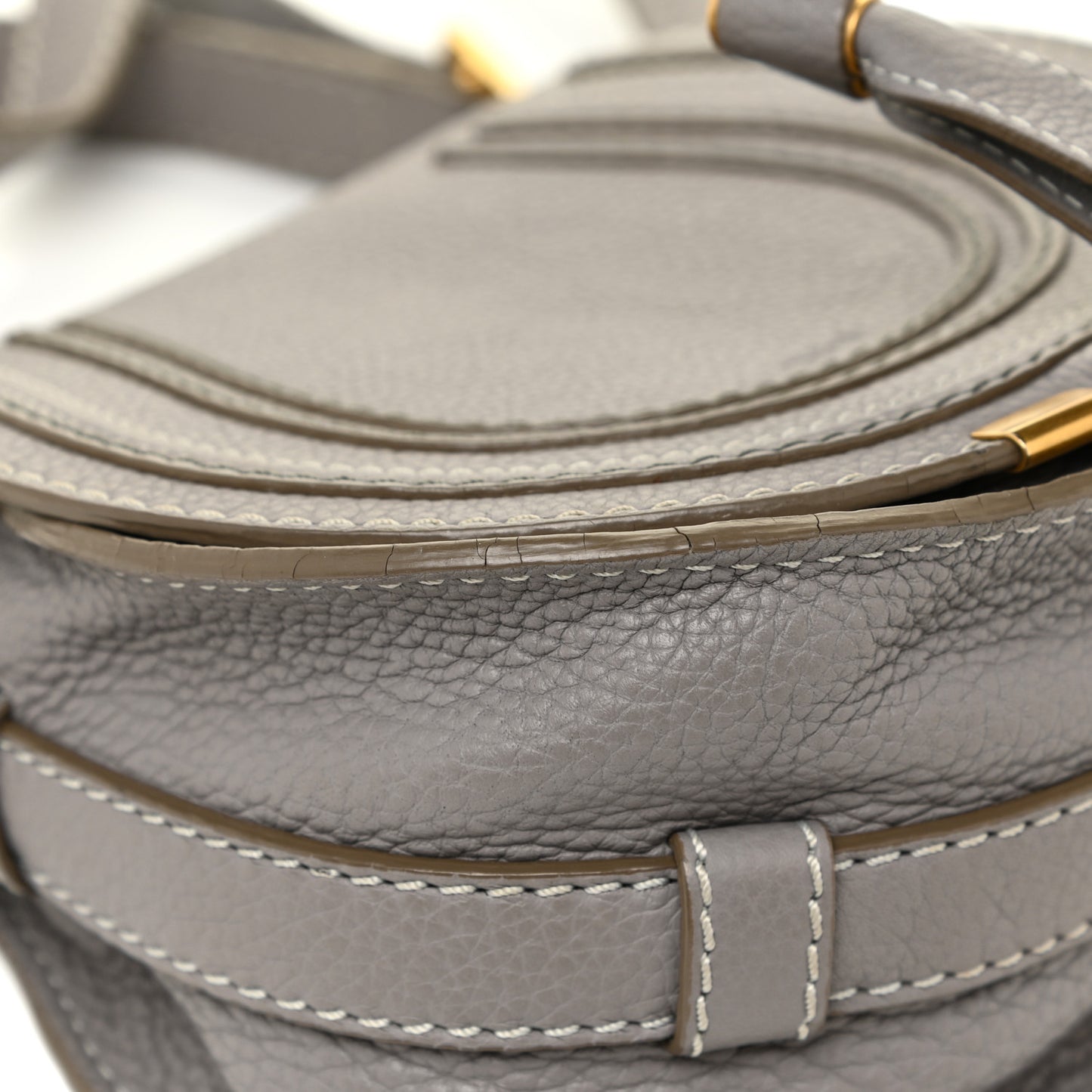 Calfskin Mini Marcie Round Crossbody Bag Cashmere Grey