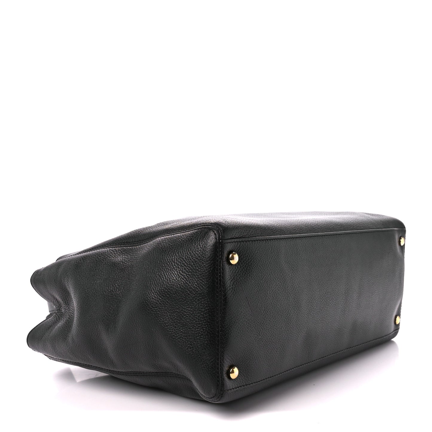 Calfskin Cerf Executive Shopper Tote Black