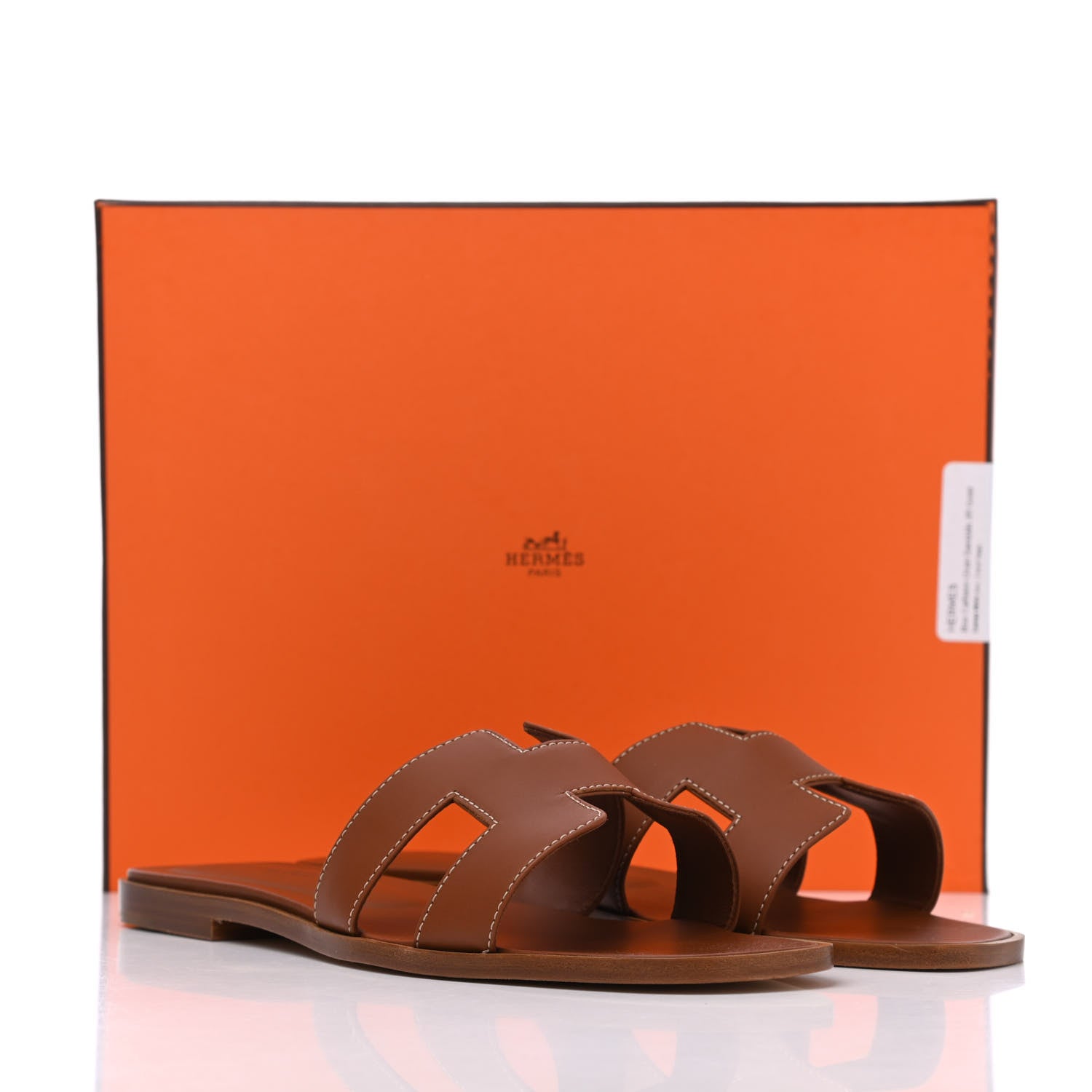 Hermes Box Calfskin Oran Sandals 39 Gold 11 of 11
