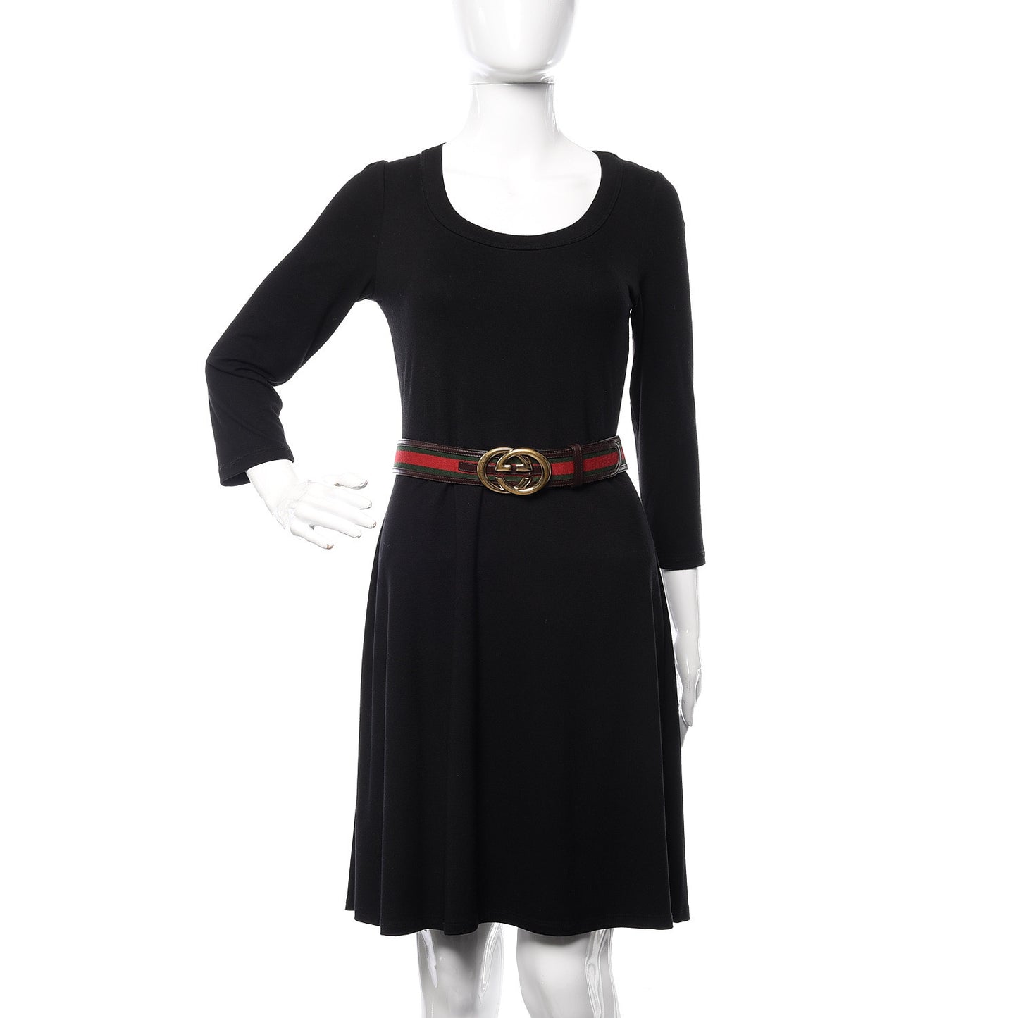 Calfskin Web Interlocking G Belt 90 36 Dark Brown