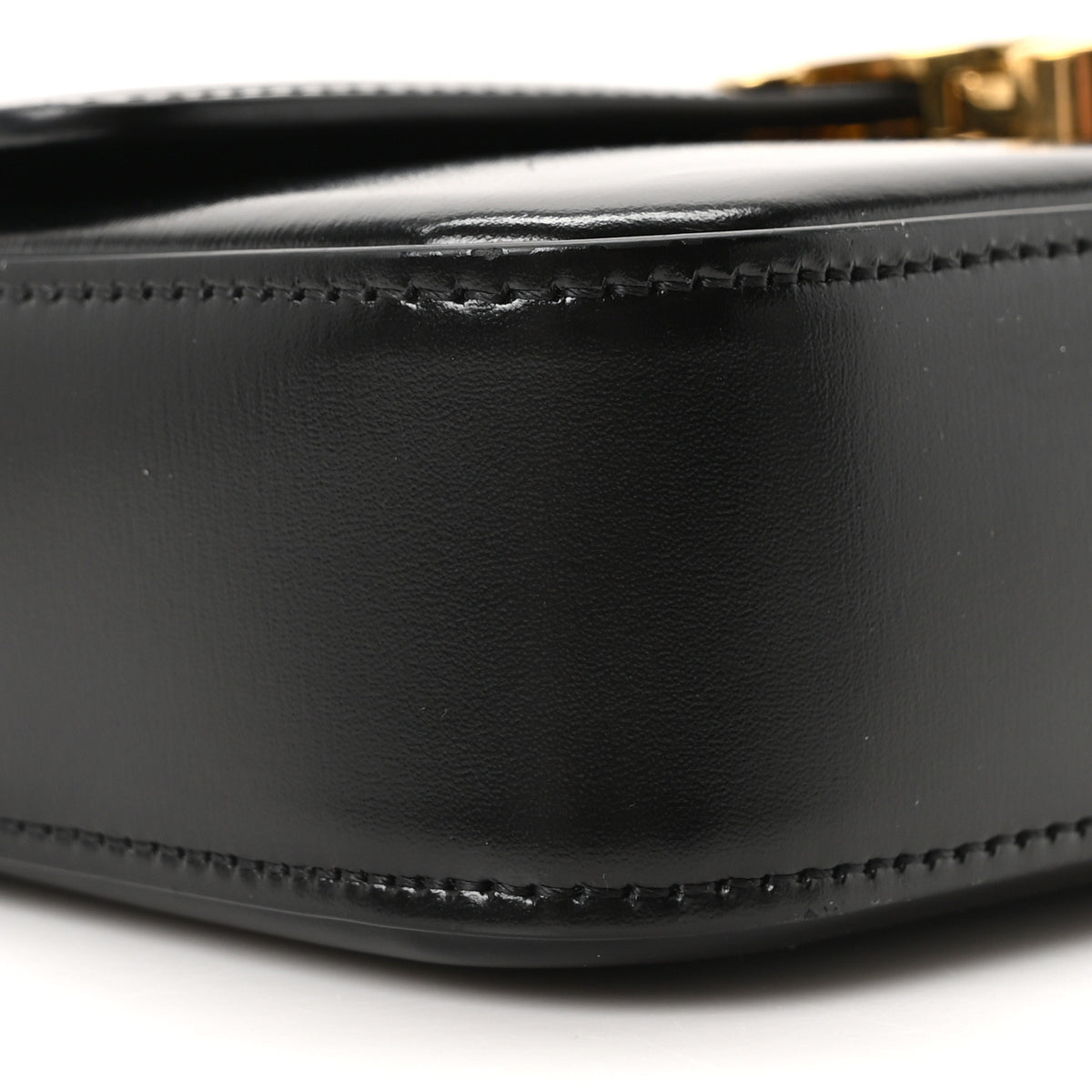 Shiny Calfskin Triomphe Shoulder Bag Black