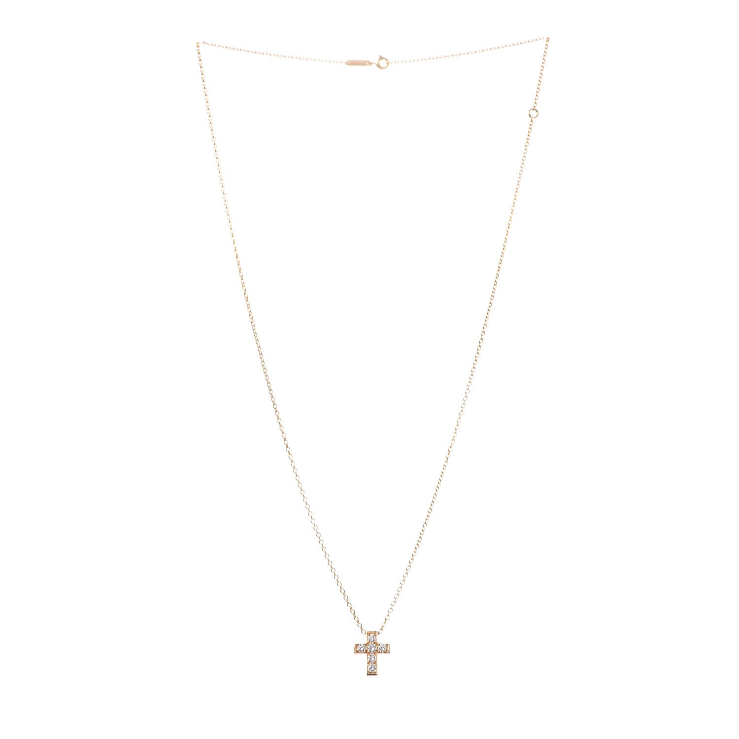 Van Cleef & Arpels 18K Yellow Gold Diamond Cross Pendant Necklace 3 of 6