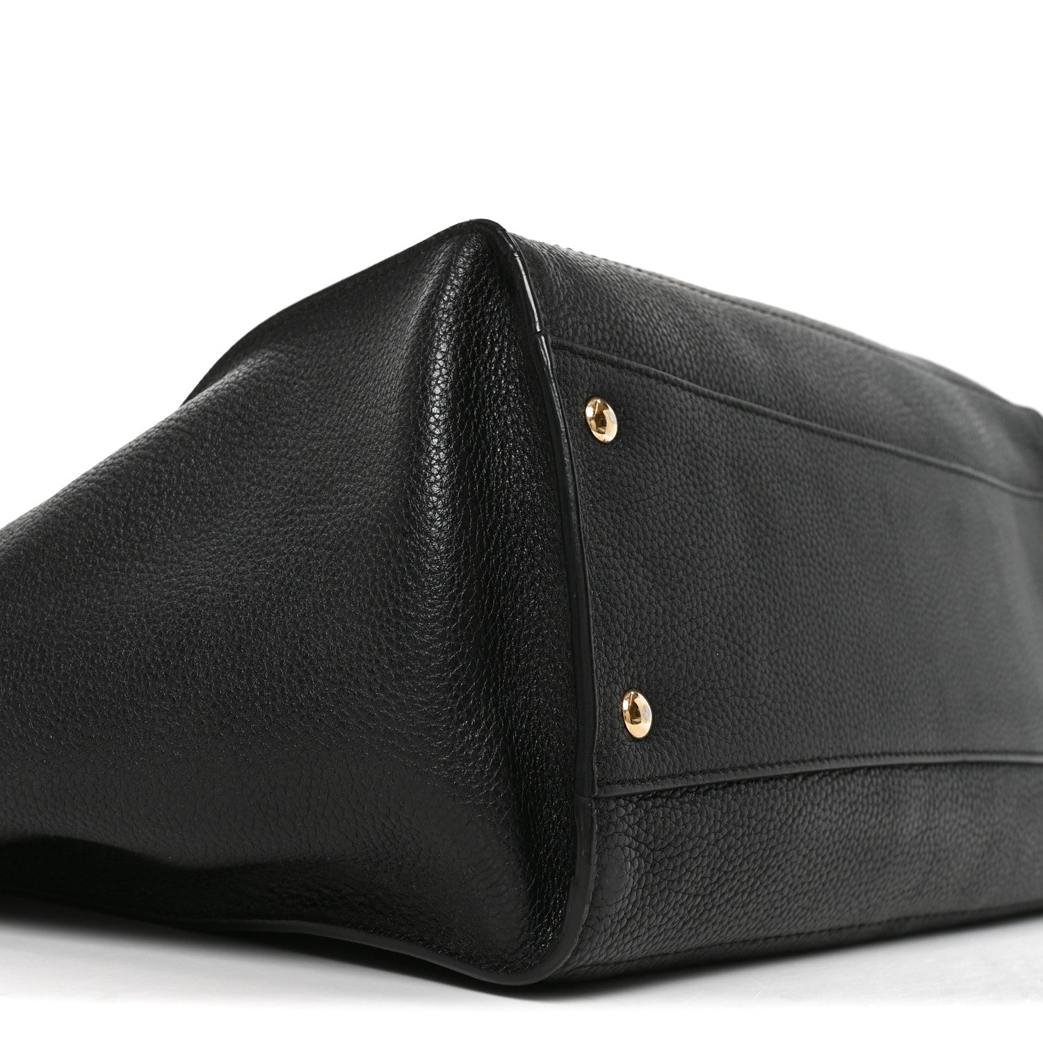 Salvatore Ferragamo Hammered Calfskin Double Handle Medium Amy Tote Black 8 of 9