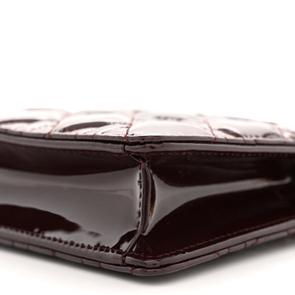 Christian Dior Patent Cannage Caro Zipped Pouch With Chain Amaranth 10 of 10