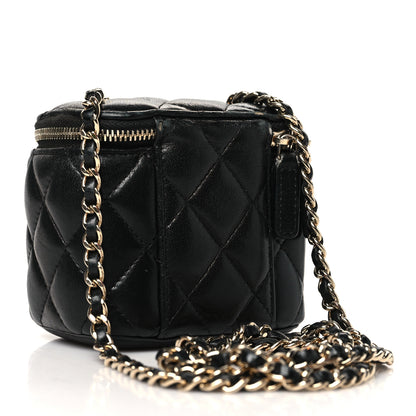 Chanel Lambskin Quilted Mini Vanity Case With Chain Black 3 of 15