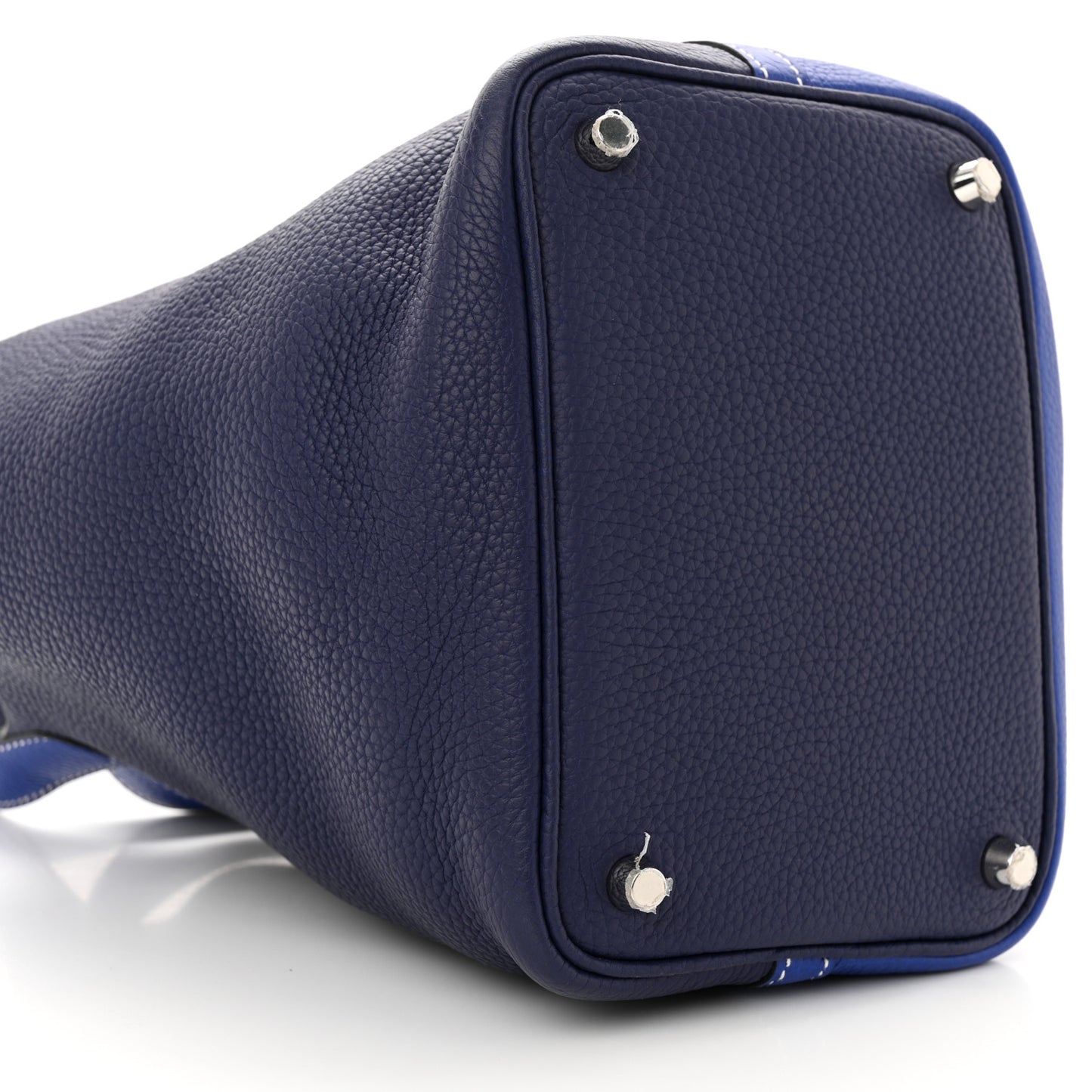 Taurillon Clemence Casaque Picotin Lock 18 PM Bleu Electrique Bleu Encre