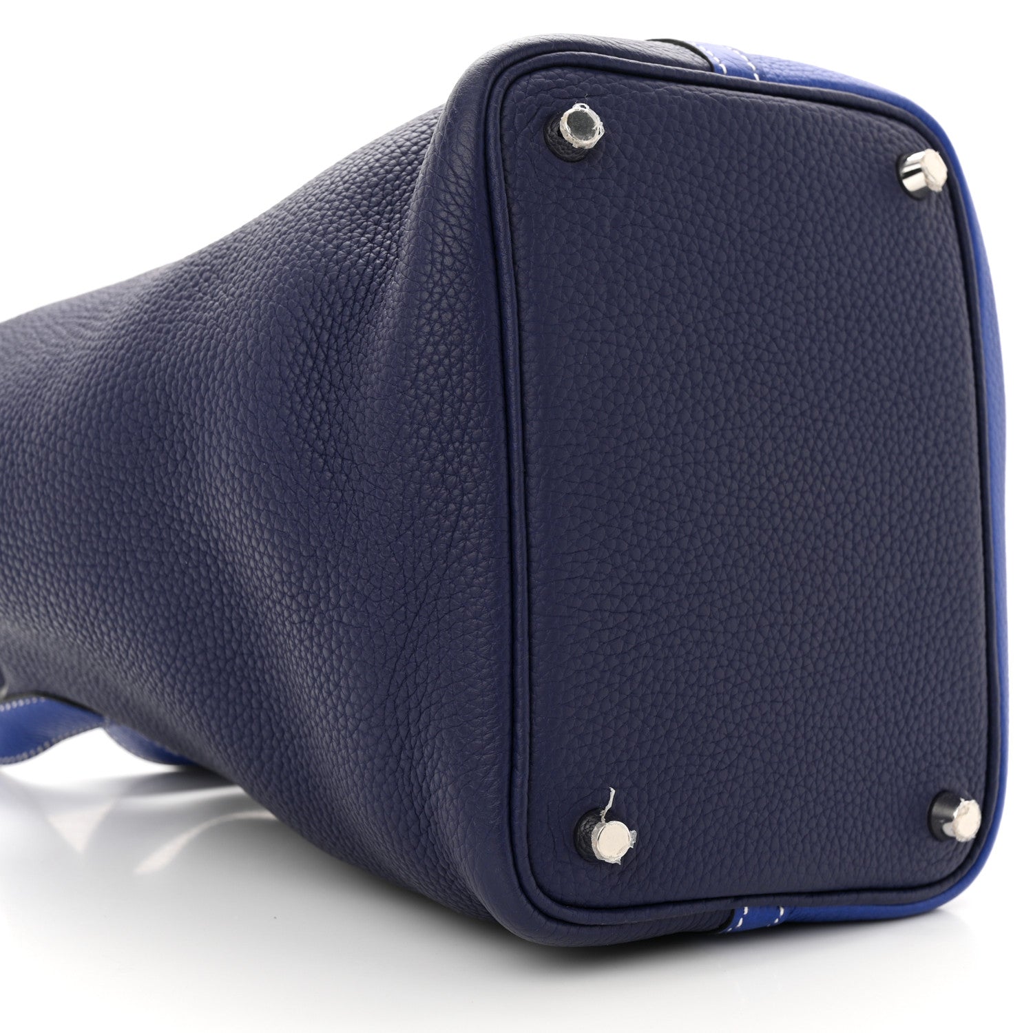 Hermes Taurillon Clemence Casaque Picotin Lock 18 PM Bleu Electrique Bleu Encre 9 of 10