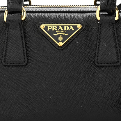 Prada Saffiano Lux Top Handle Crossbody Bag Black 9 of 14