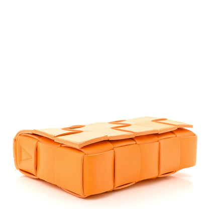 Bottega Veneta Lambskin Maxi Intrecciato Cassette Crossbody Bag Tangerine 4 of 12