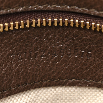 Gucci GG Supreme Monogram Textured Dollar Calfskin Web Medium Blondie Top Handle Shoulder Flap Bag Beige Ebony New Acero 8 of 17