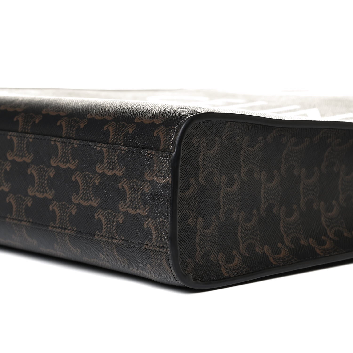 Celine Triomphe Canvas Calfskin Small Vertical Cabas Tan 7 of 9