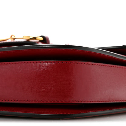 Gucci GG Supreme Monogram Azalea Calfskin Horsebit 1955 Shoulder Bag Beige Ebony New Cherry Red 10 of 12
