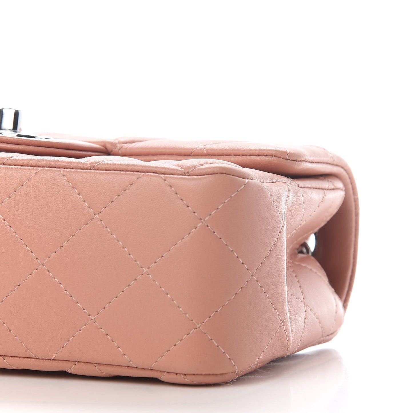 Lambskin Quilted Mini Rectangular Flap Dark Pink