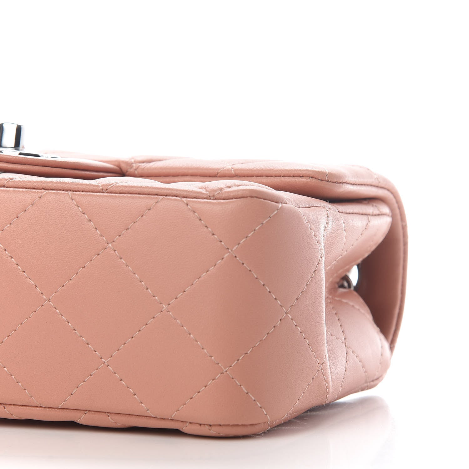 Chanel Lambskin Quilted Mini Rectangular Flap Dark Pink 8 of 8