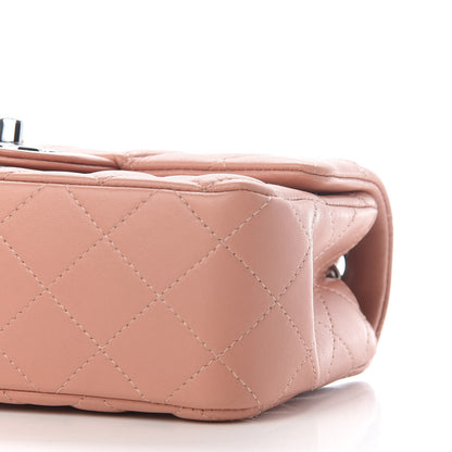 Chanel Lambskin Quilted Mini Rectangular Flap Dark Pink 8 of 8