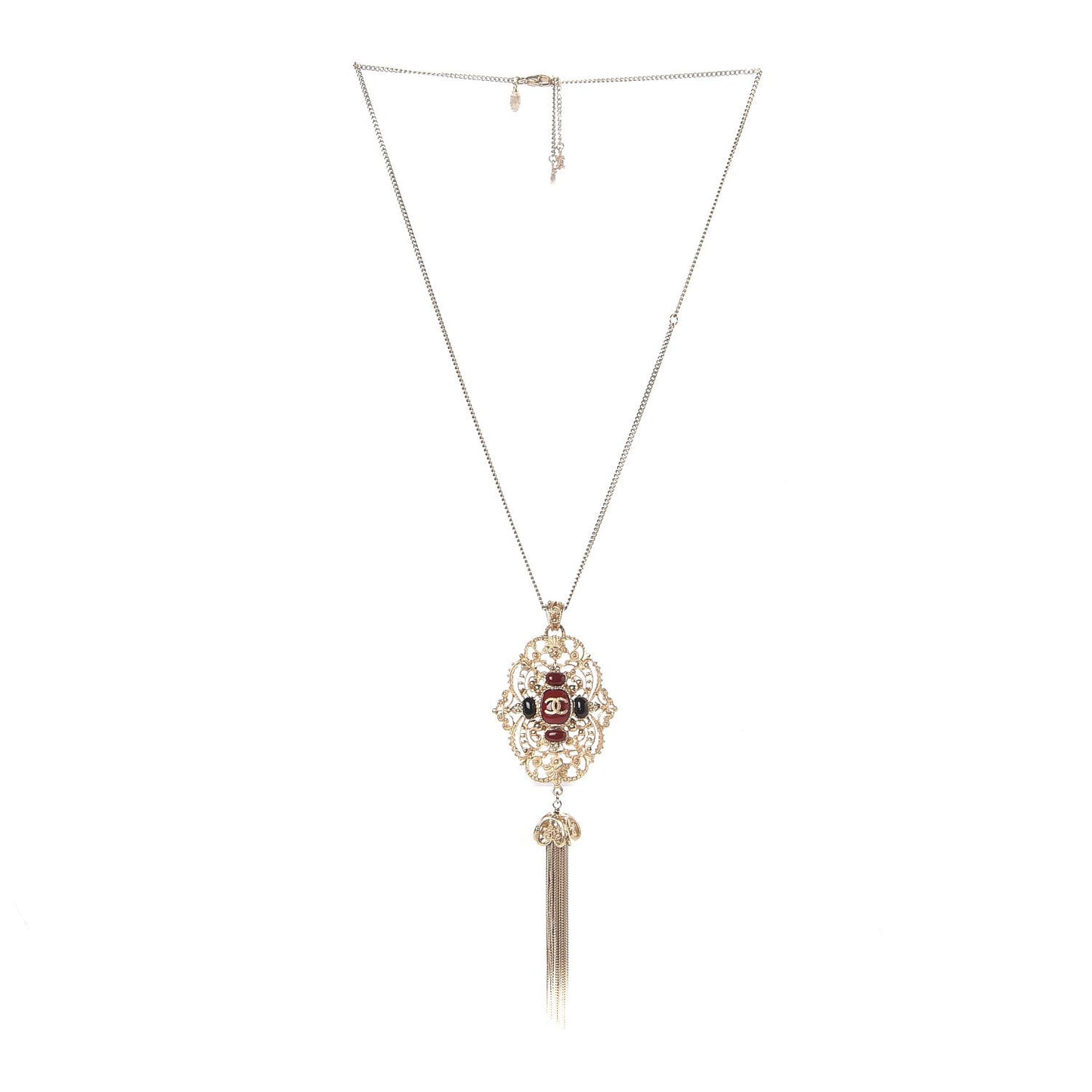 Gripoix CC Tassel Necklace Gold