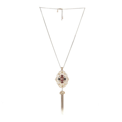 Chanel Gripoix CC Tassel Necklace Gold 3 of 5