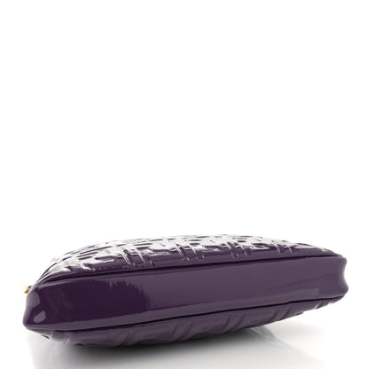 Fendi Patent FF 1974 Embossed Medium Shopping Flap Bag Purple 4 of 11