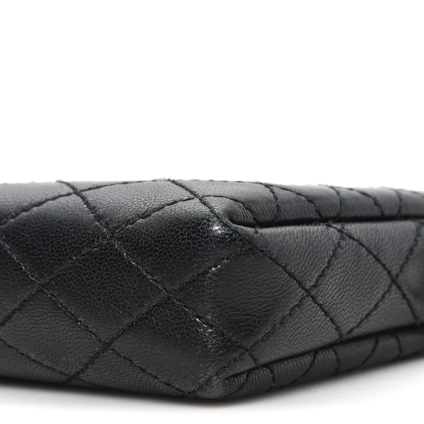 Lambskin Quilted Gaby Zipped Pouch Black