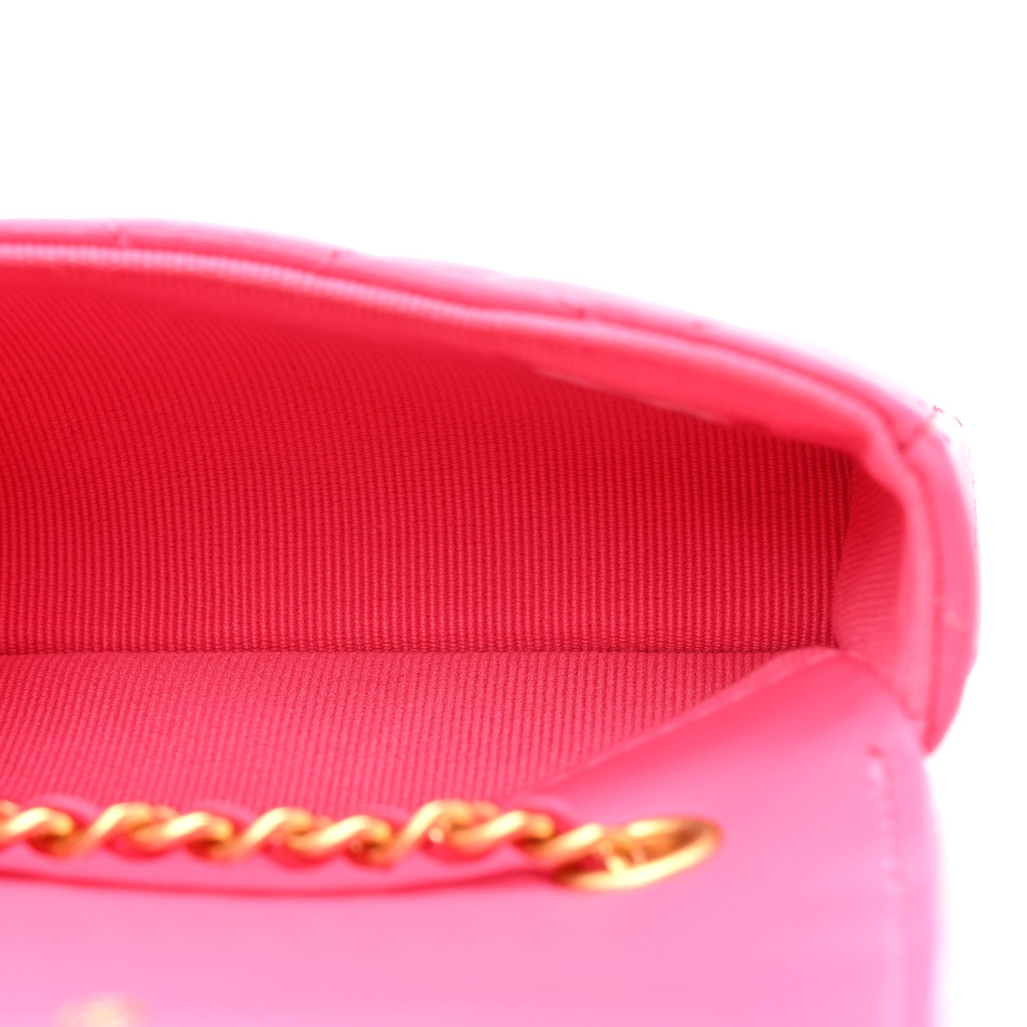 Chanel Lambskin Enamel Quilted Mini Chain Belt Bag Pink 5 of 14
