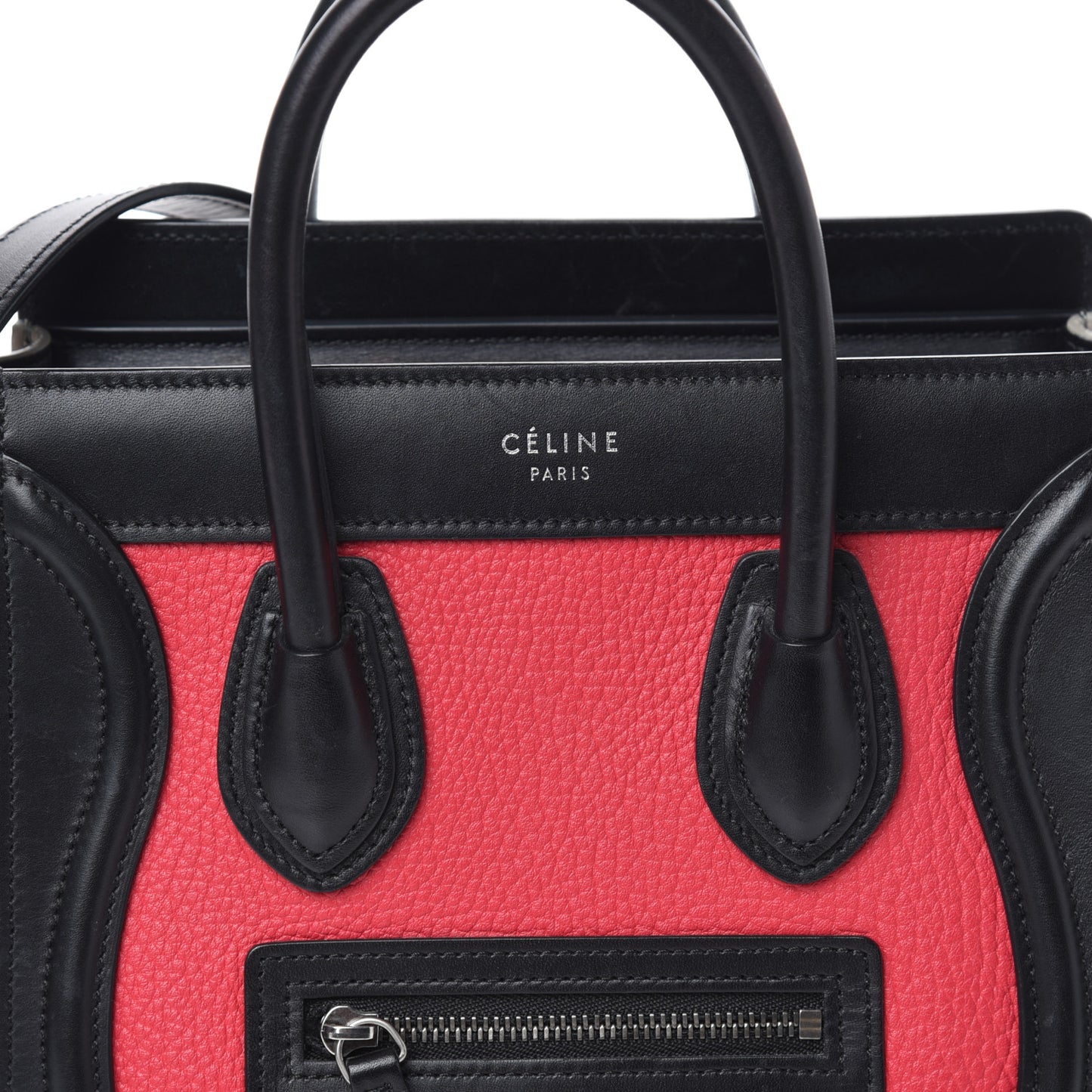 Smooth Drummed Calfskin Nano Tri-Color Luggage Dark Pink