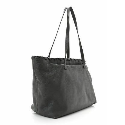 Gucci Pebbled Calfskin Medium Bamboo Tassel Tote Grey 3 of 10