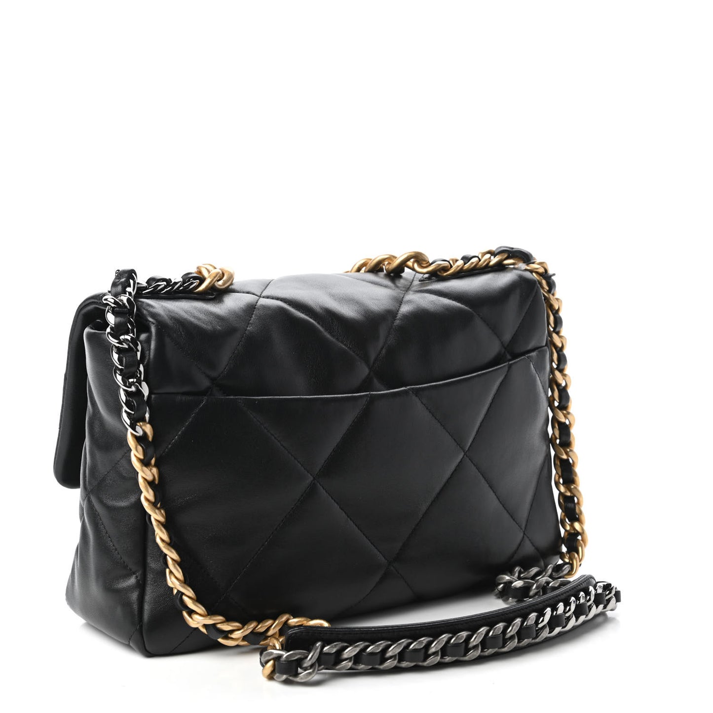 Lambskin Quilted Large Chanel 19 Flap Black