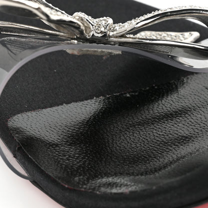 Christian Louboutin Satin Crystal PVC Astrinodo 100 Sandals 37 Black 10 of 10