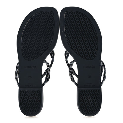 Hermes Rubber Chaine d'Ancre Island Sandals 38 Black 7 of 10