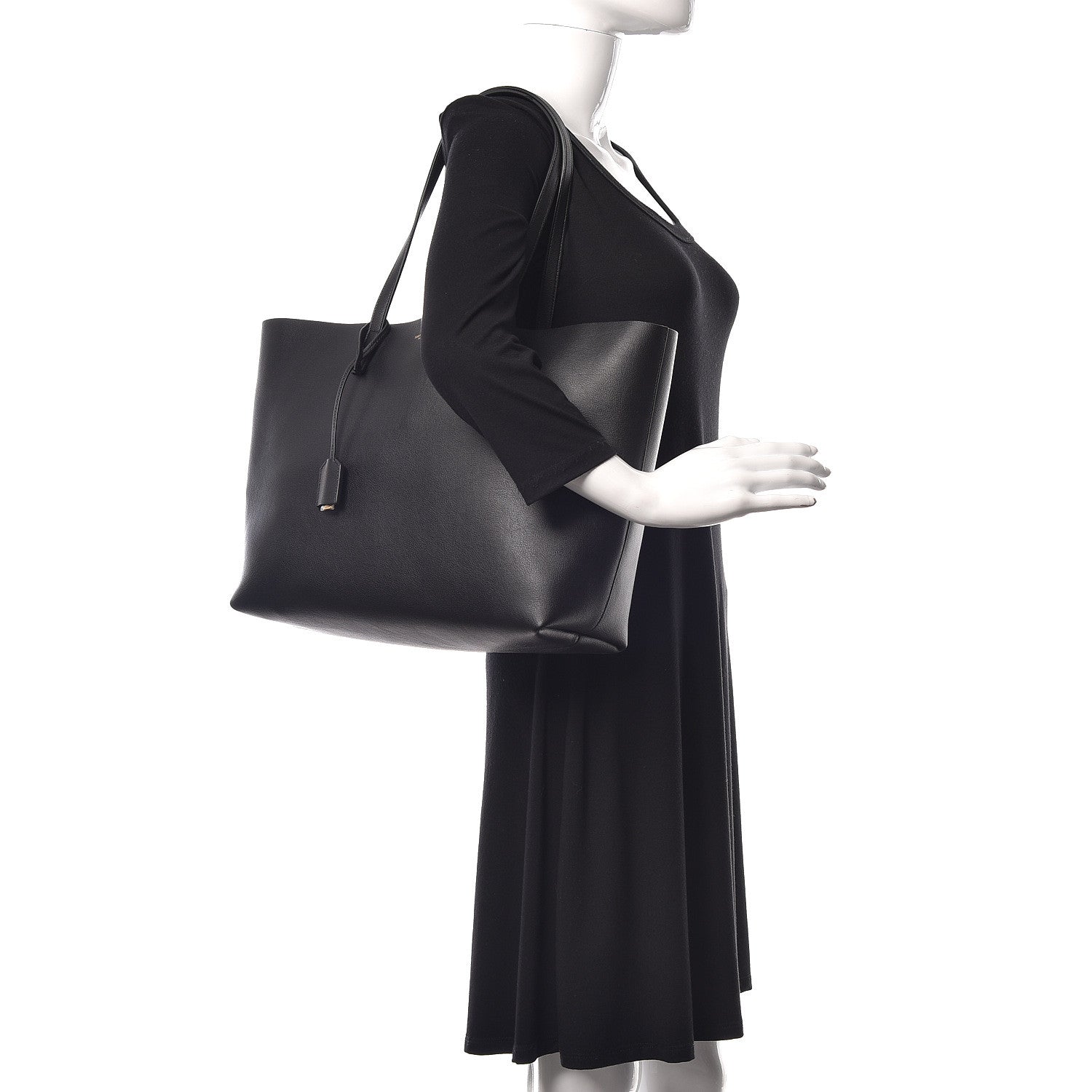 Saint Laurent Calfskin Large Shopping Tote Black 2 of 11