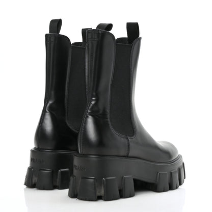 Prada Spazzolato Rois Monolith Chelsea 55mm Tall Boots 35.5 Black 4 of 9