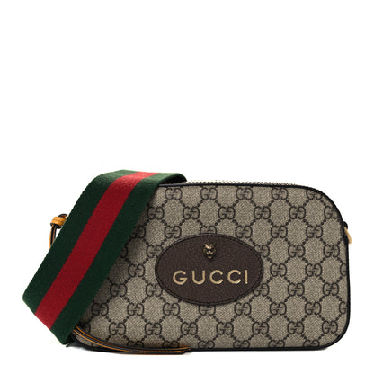 Gucci GG Supreme Monogram Web Neo Vintage Shoulder Bag Beige New Acero Crop 1 of 12
