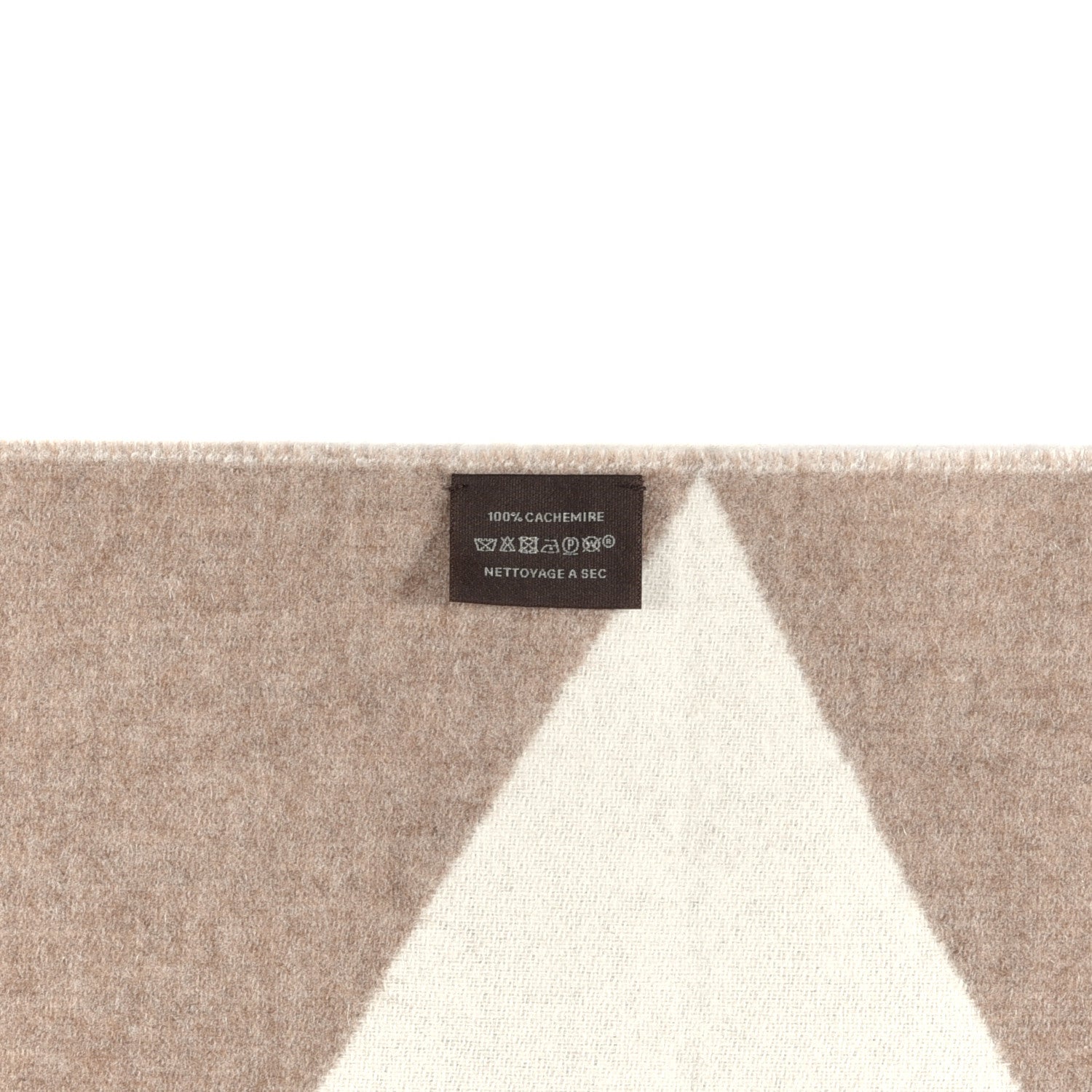 Hermes Cashmere Casaque Zig Zag Muffler Etoupe Ivory 3 of 4