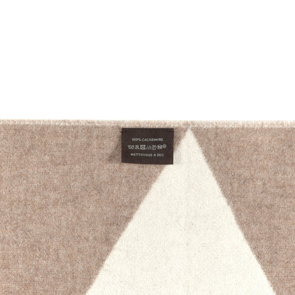 Hermes Cashmere Casaque Zig Zag Muffler Etoupe Ivory 3 of 4