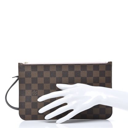 Louis Vuitton Damier Ebene Neverfull MM GM Pochette Rose Ballerine 2 of 9